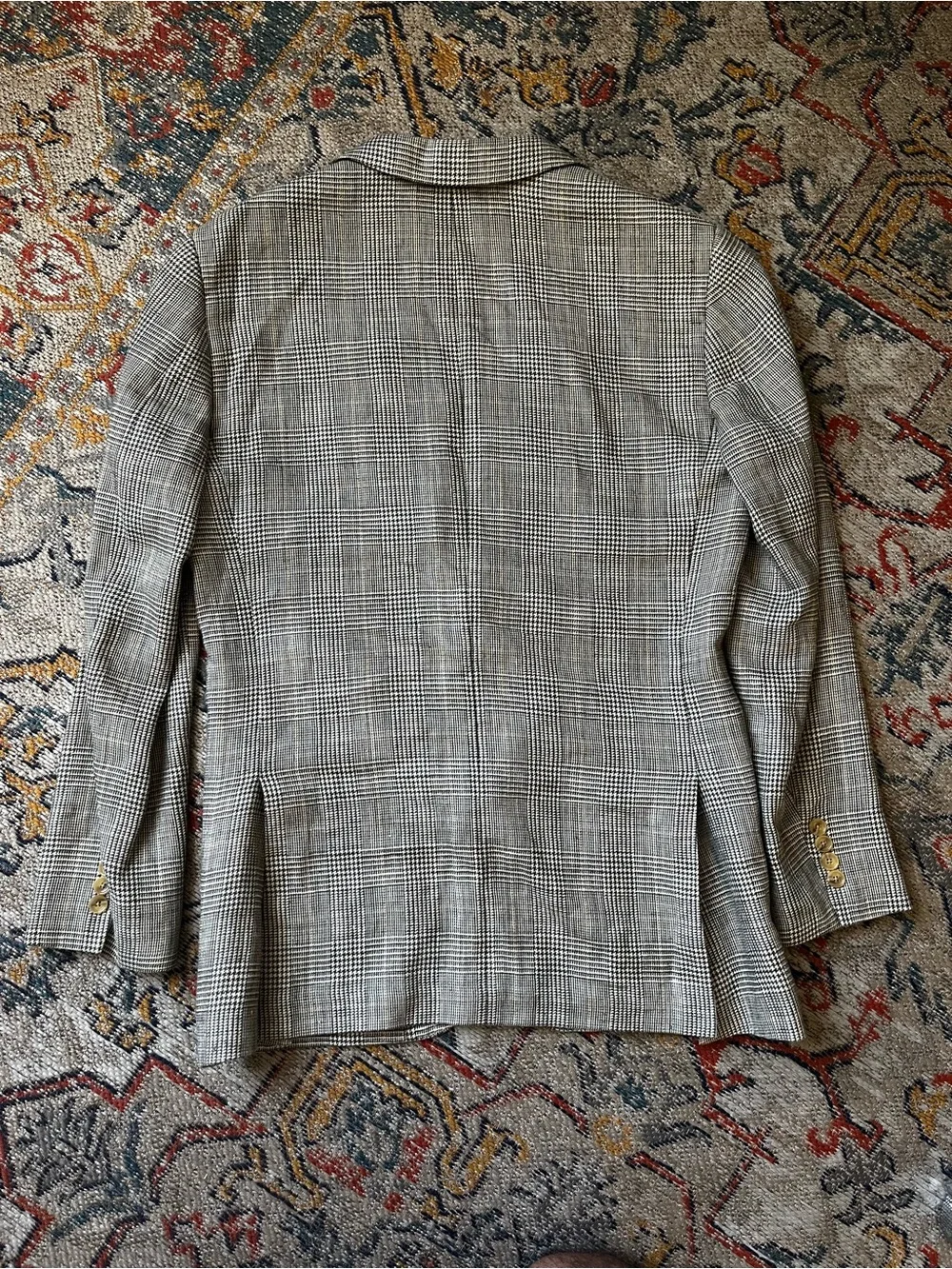 J. Crew Gray Glen Plaid Sport Coat Size 38R Silk Linen Blend